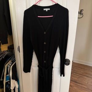 Sandra Darren Black L/S Dress Sz Large